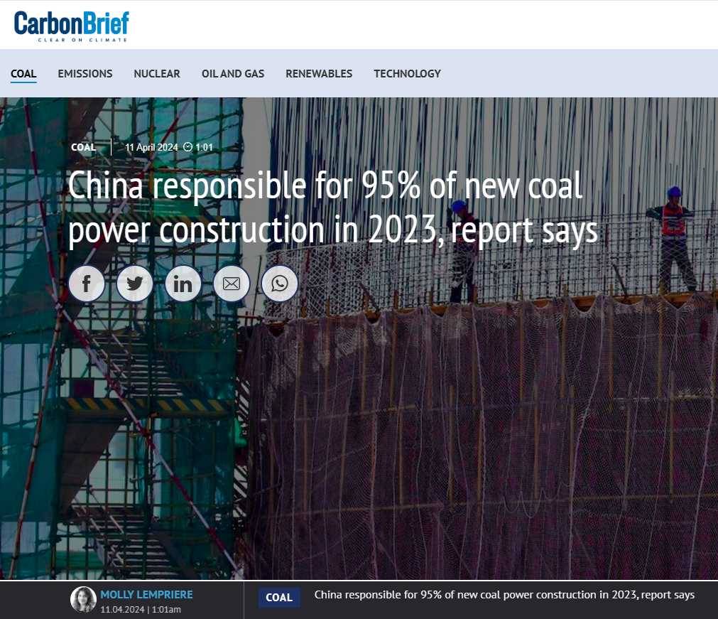 China's Dominance in Global Coal Power Construction
