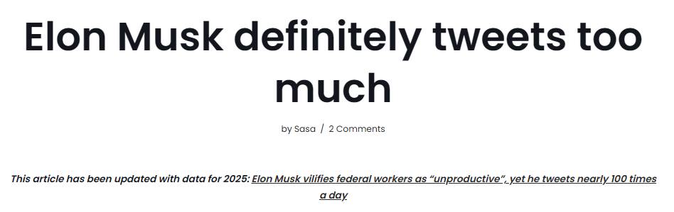 Musk tweets a lot.