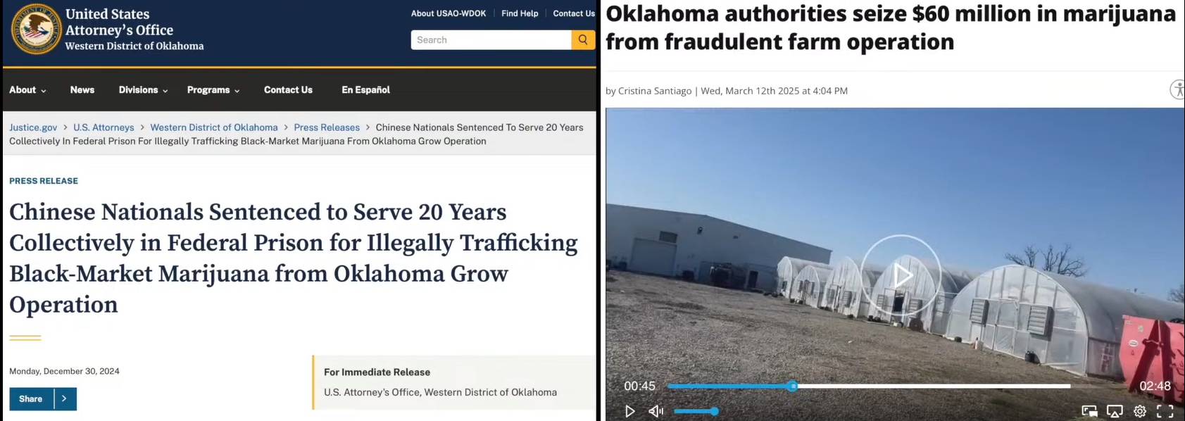 The Oklahoma Marijuana Farm and the Chinese Connection