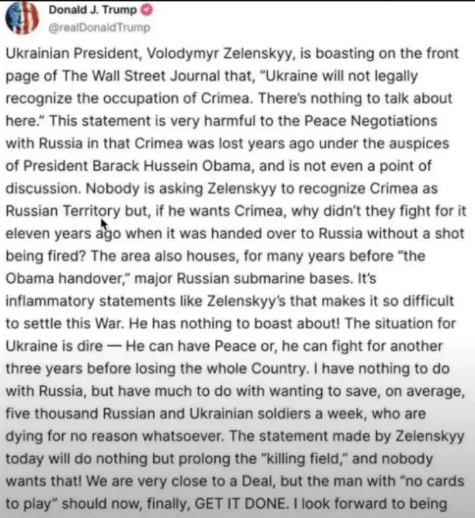 Zelenskyy Counters Trump Using Past US Stance