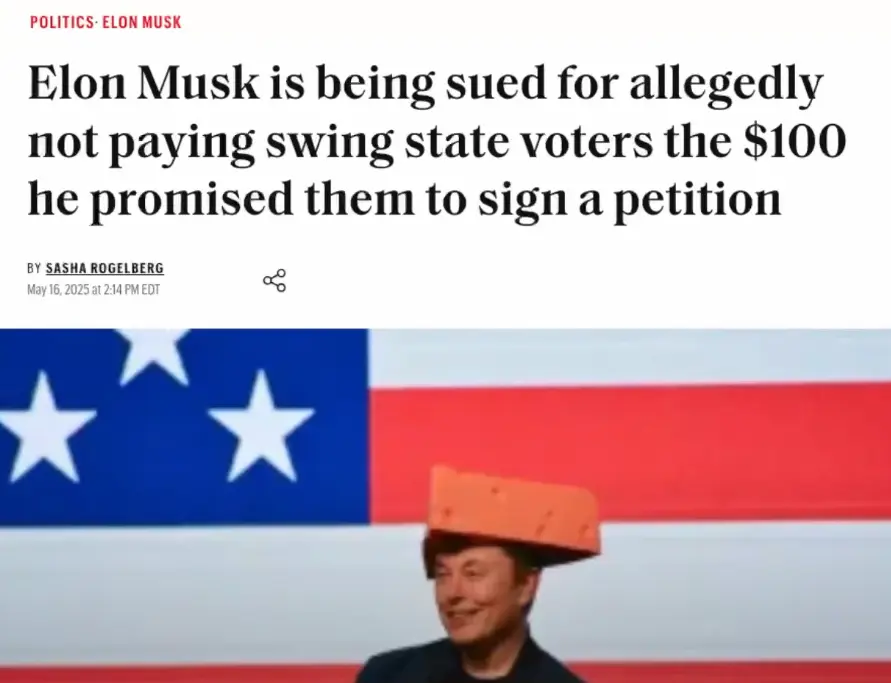 Elon Musk Faces Lawsuit Over Unpaid Promises to Swing State Voters Who Signed Petitions for His Political Action Committee