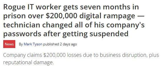 Your Biggest Security Threat Is The IT Guy You Just Suspended