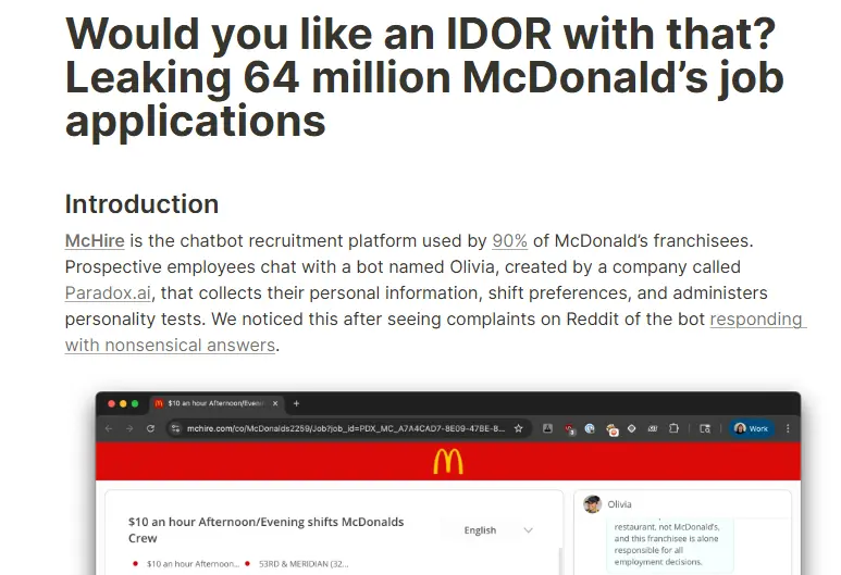 McDonalds Huge Data Leak They Kept Quiet