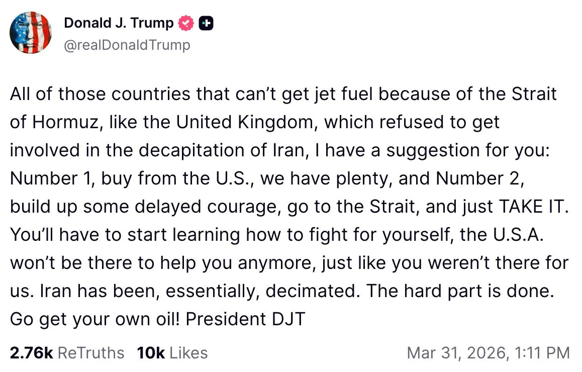 Initially, he refused to help Ukraine, saying "it's not our war." Later, when he was reminded of this in Europe regarding Iran — "it's not our war" — he began using it as a root cause rather than a consequence.